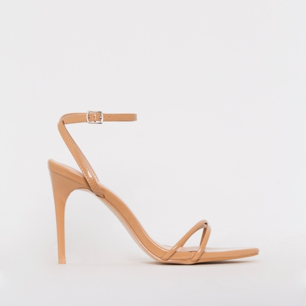 SIMMI SHOES / DREW NUDE PATENT STRAPPY HEELS