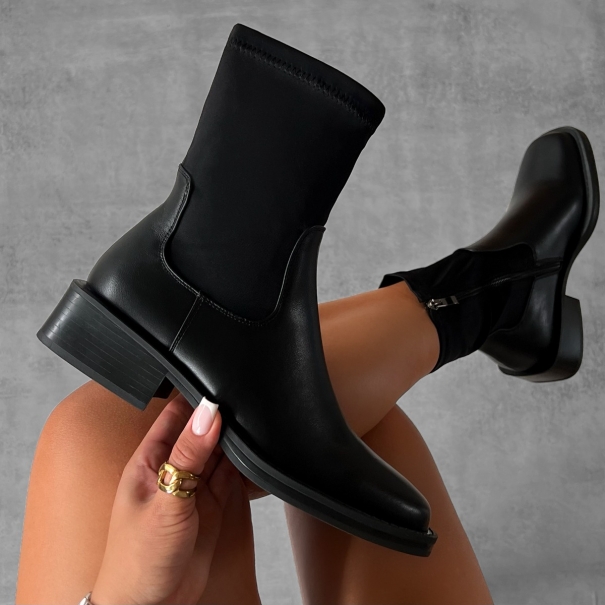 Carrington Black Flat Ankle Boots | SIMMI London
