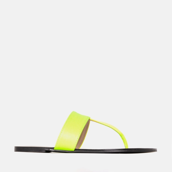Hope Neon Yellow Flat Thong Sandals