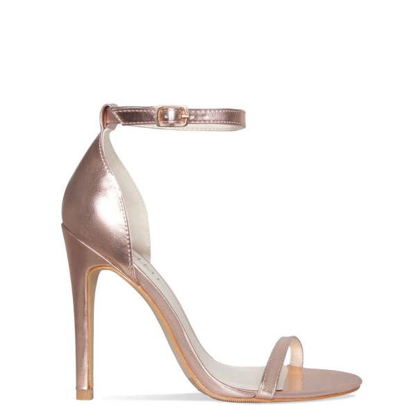 Lexi Rose Gold Barely There Stiletto Heels