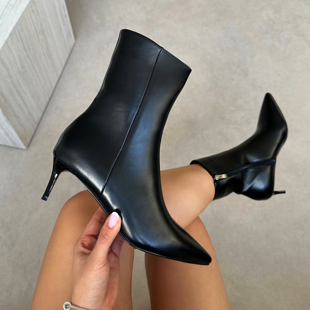 Huxley Black Low Heel Ankle Boots | SIMMI London