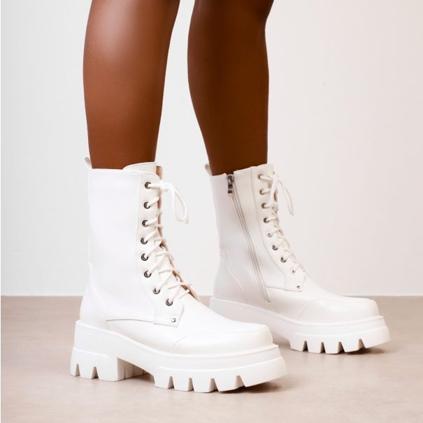 Kym White Lace Up Chunky Ankle Boots | SIMMI London
