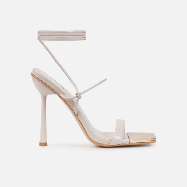 Nuris Stone Patent Lace Up Heels| SIMMI London