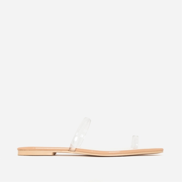 Rosie Clear Nude Patent Toe Loop Flats