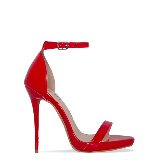 Selma Red Barely There Stiletto Heels