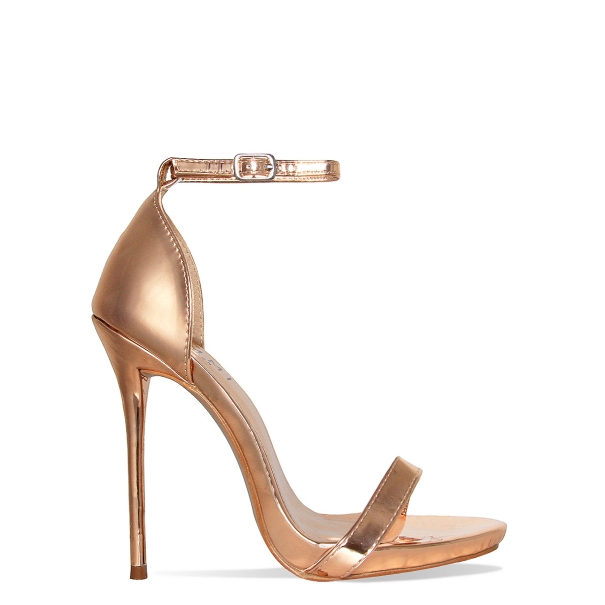 Selma Rose Gold Barely There Stiletto Heels