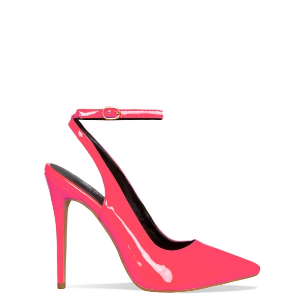 Stella Neon Pink Slingback Stiletto Court Heels