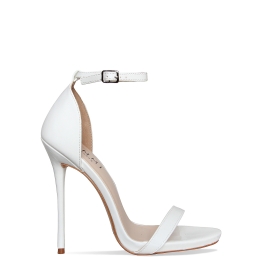 Selma White Patent Barely There Stiletto Heels