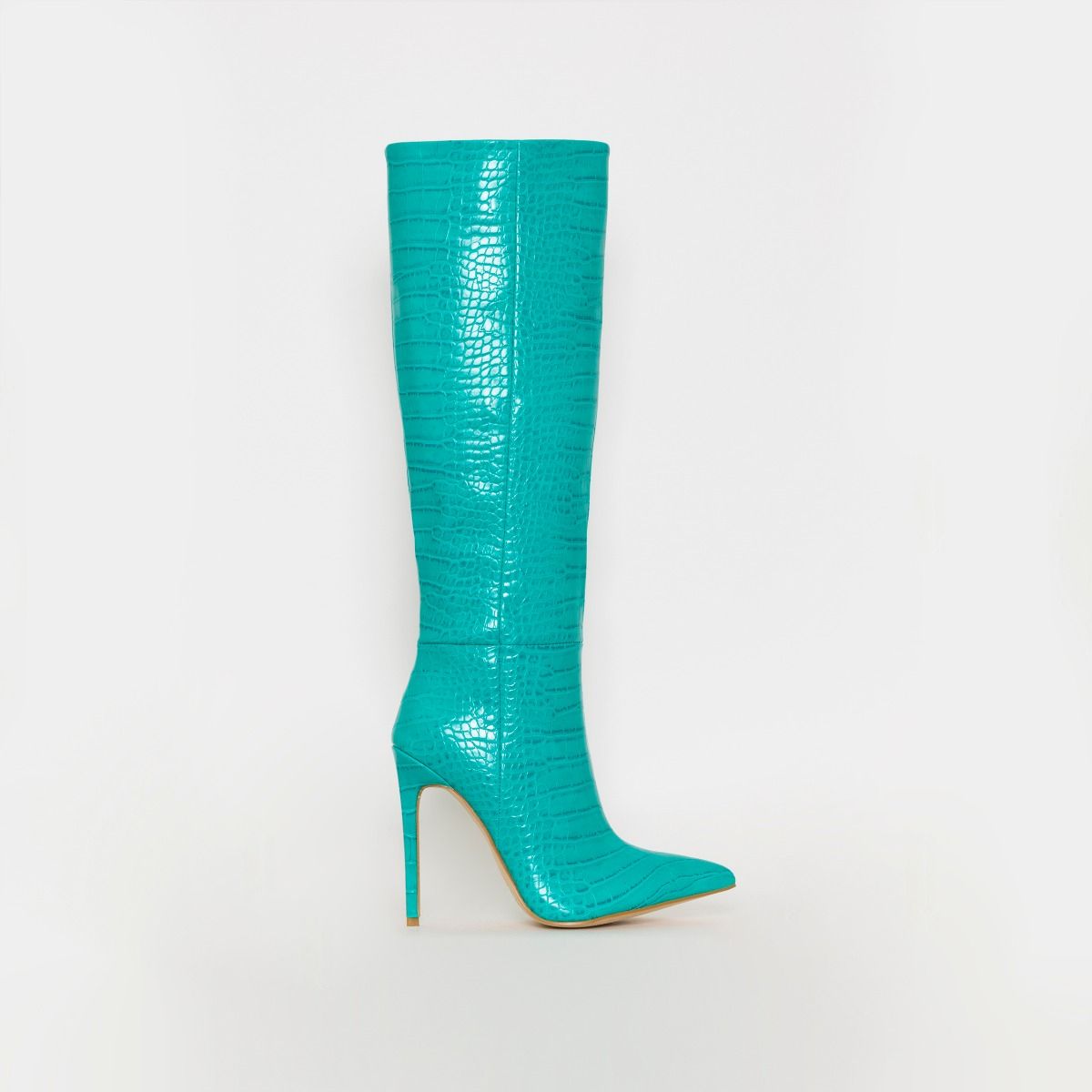 turquoise knee high boots