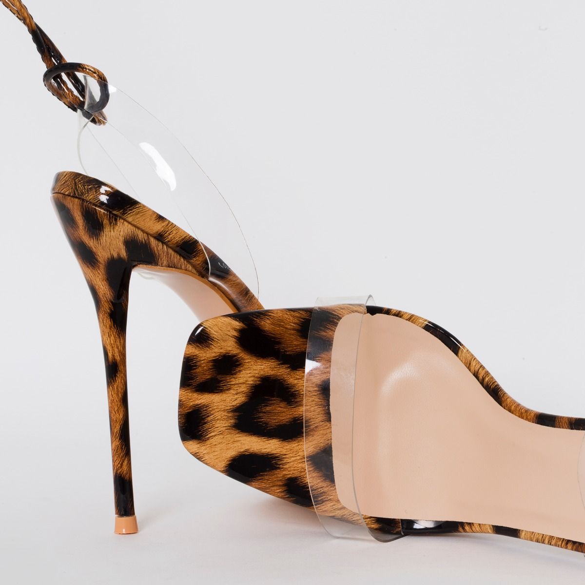 Details about   ZARA Leopard Print Ankle Boots Lace Up Sandals Heels Sold Out Leather US 10 EU41
