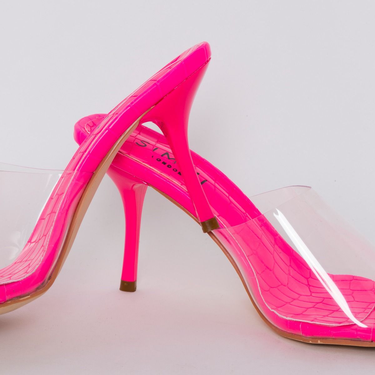 pink croc high heels