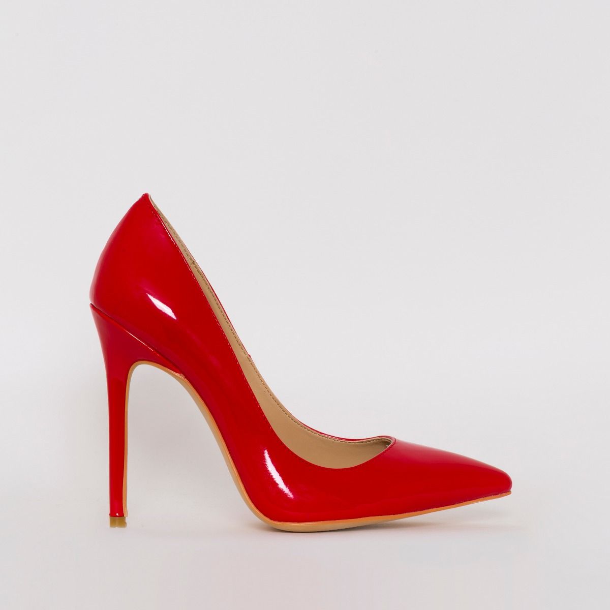 red patent court shoes