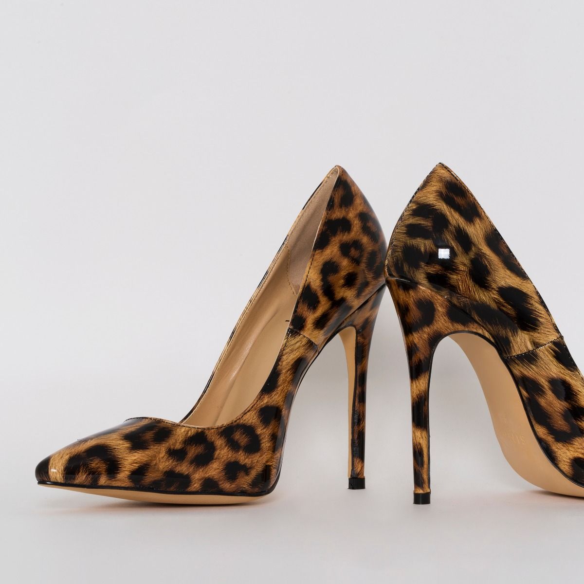 Mila Leopard Patent Print Stiletto Court Shoes