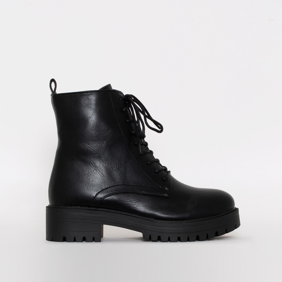 black lace flat boots