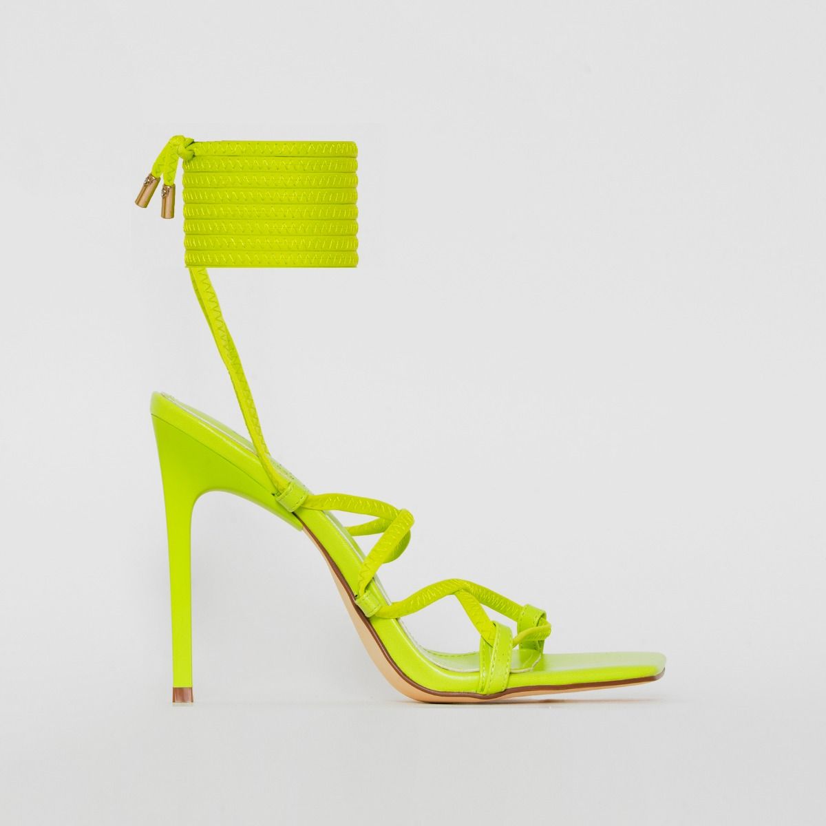 Clermont Twins 2wice Lime Green Lace Up Stiletto Heels