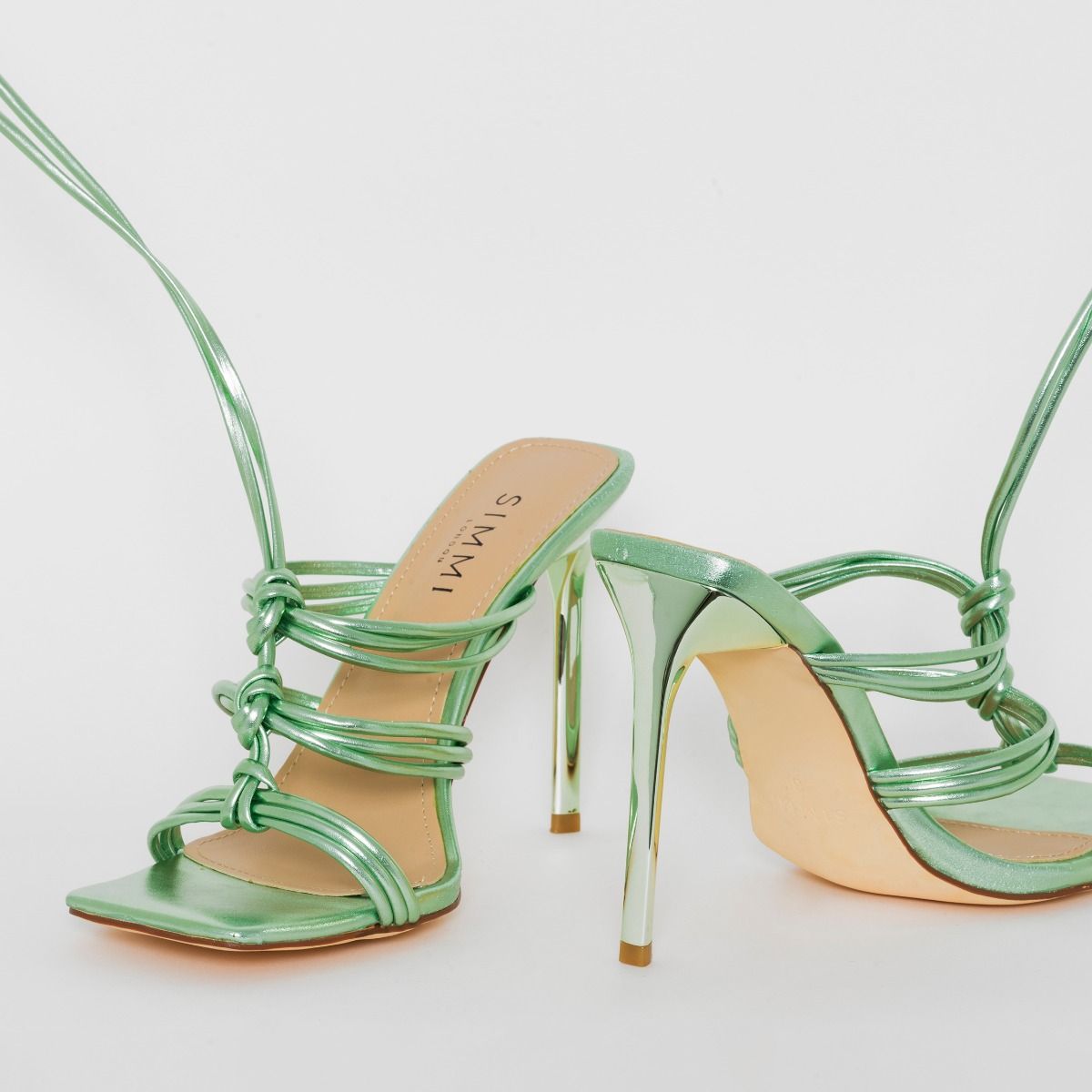 metallic green heels