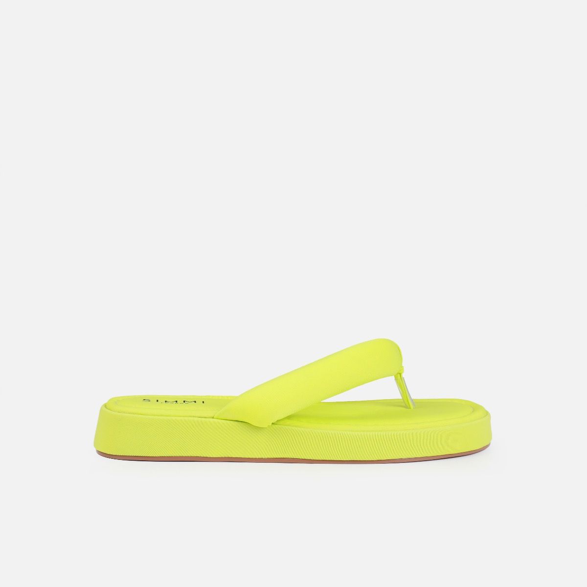 Tasha Ghouri Rowena Lime Green Lycra Toe Thong Flatform Sandals | SIMMI ...