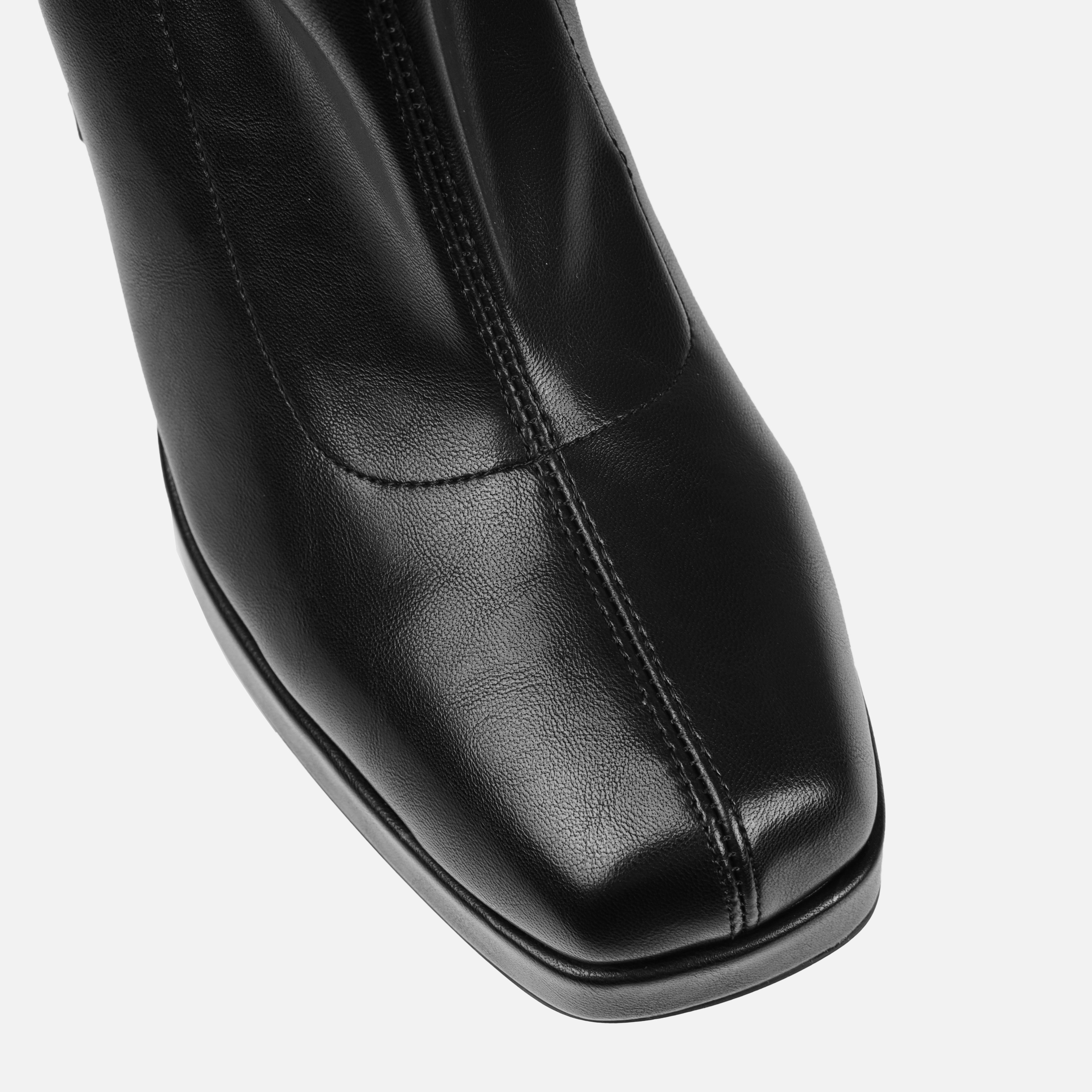 Aviva Black Platform Block Heel Thigh High Boots | SIMMI London