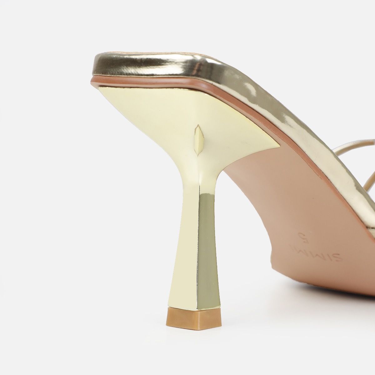 Dionne Crowe Corsage Gold Mid Heel Mules | SIMMI London