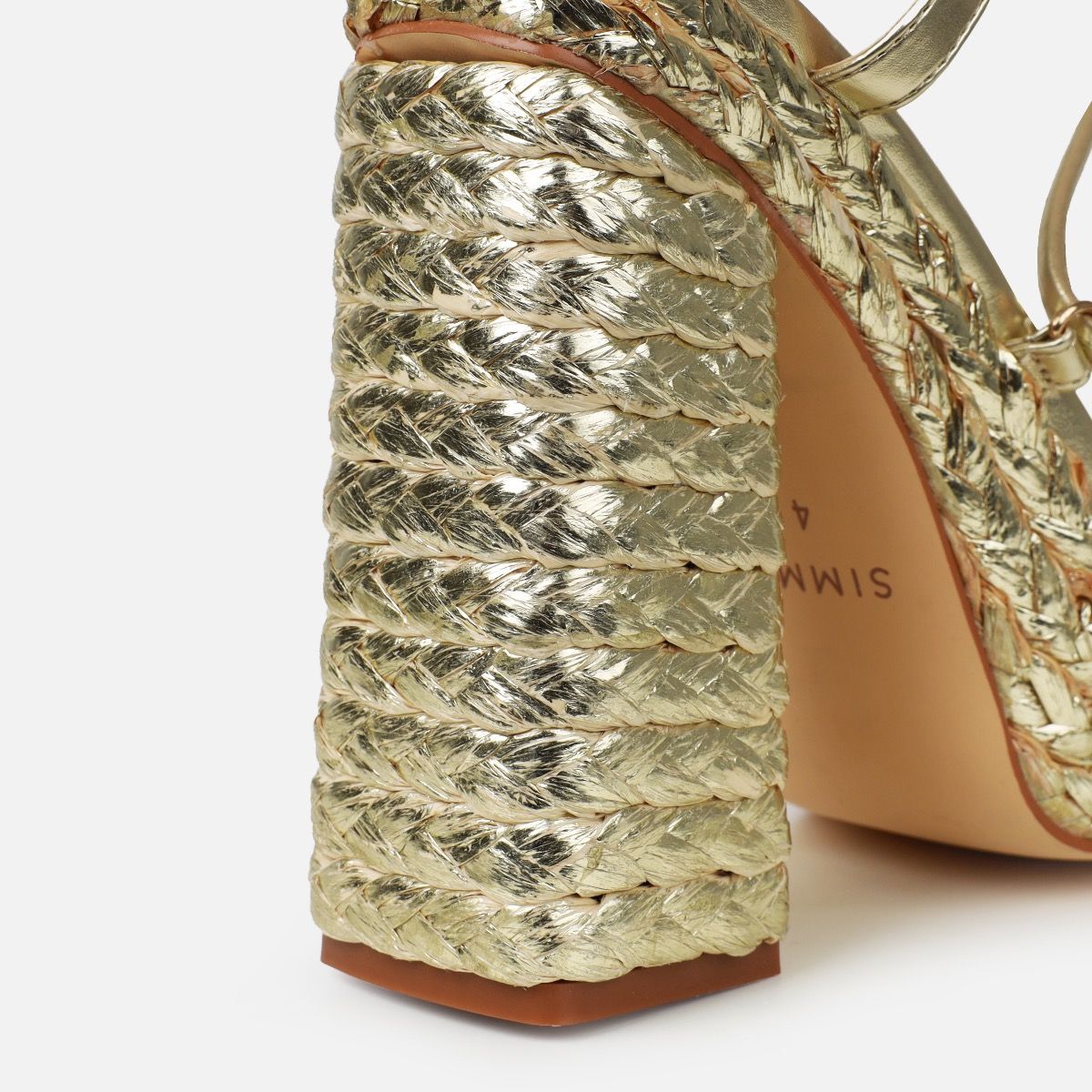 Bambi Gold Espadrille Platform Block Heels | SIMMI London