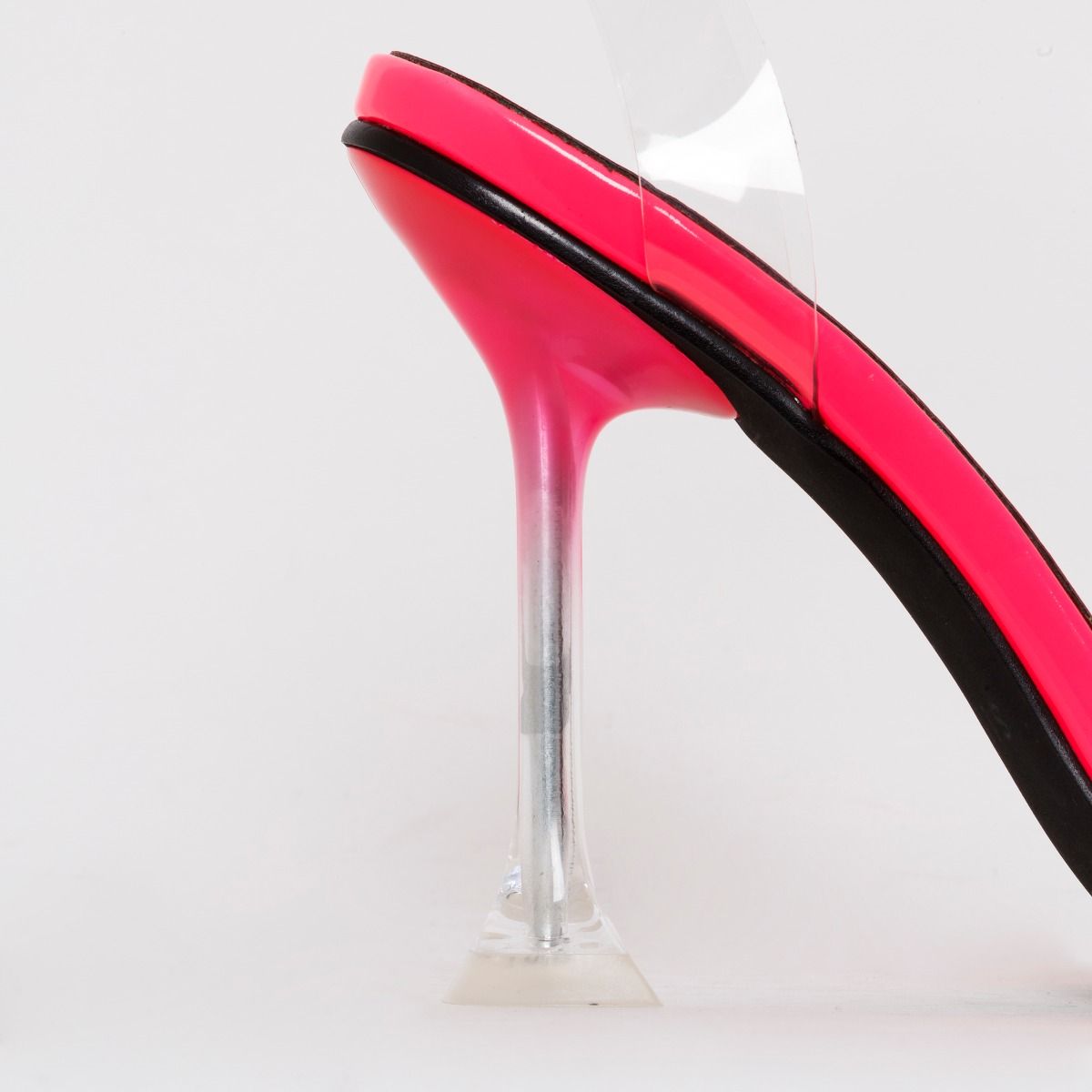 Lenor Hot Pink Patent Clear Tie Up Heels