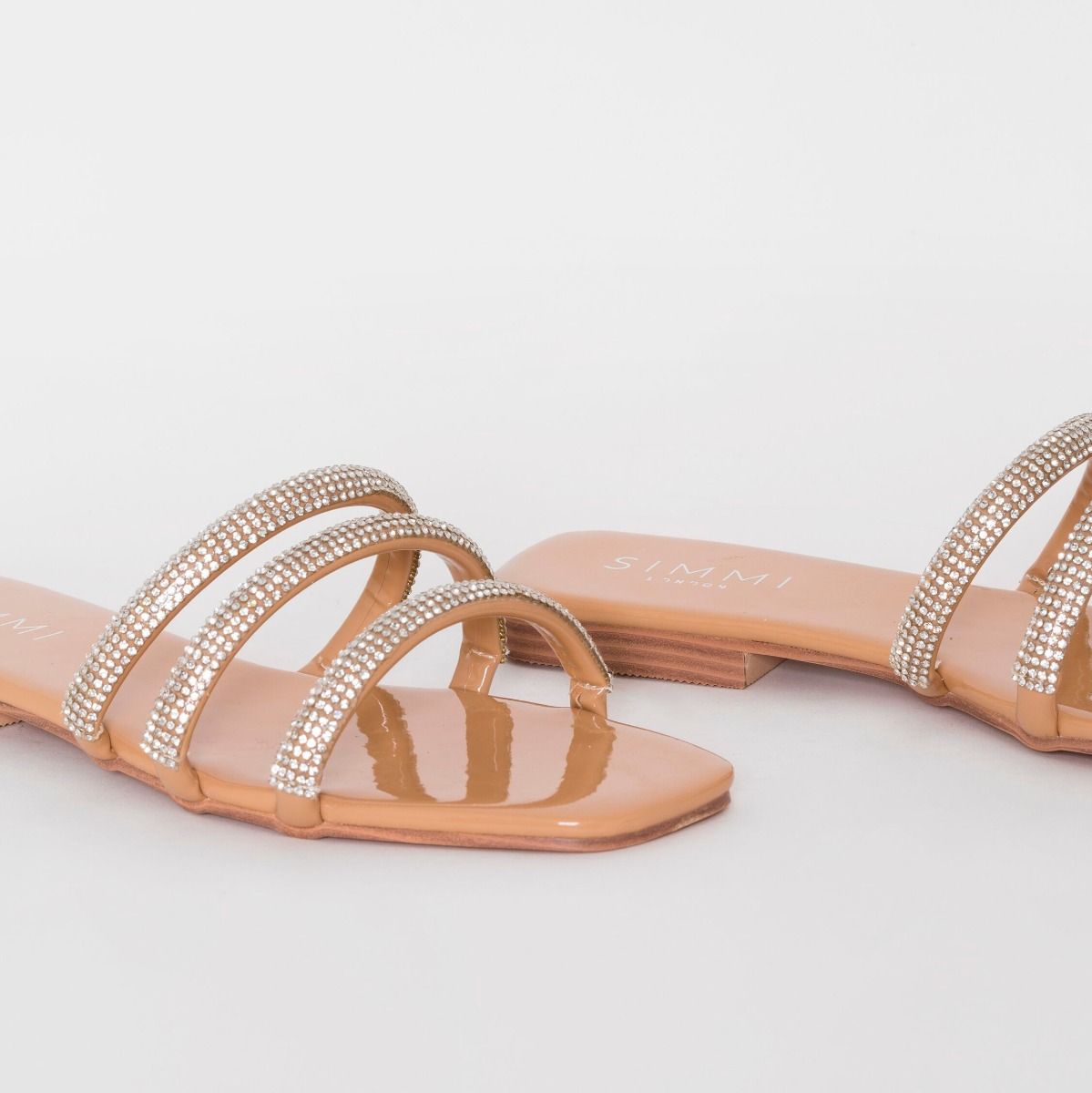 nude diamante sandals