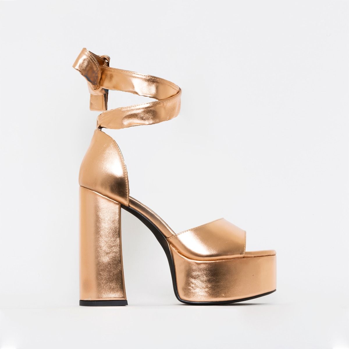 rose gold platform heels