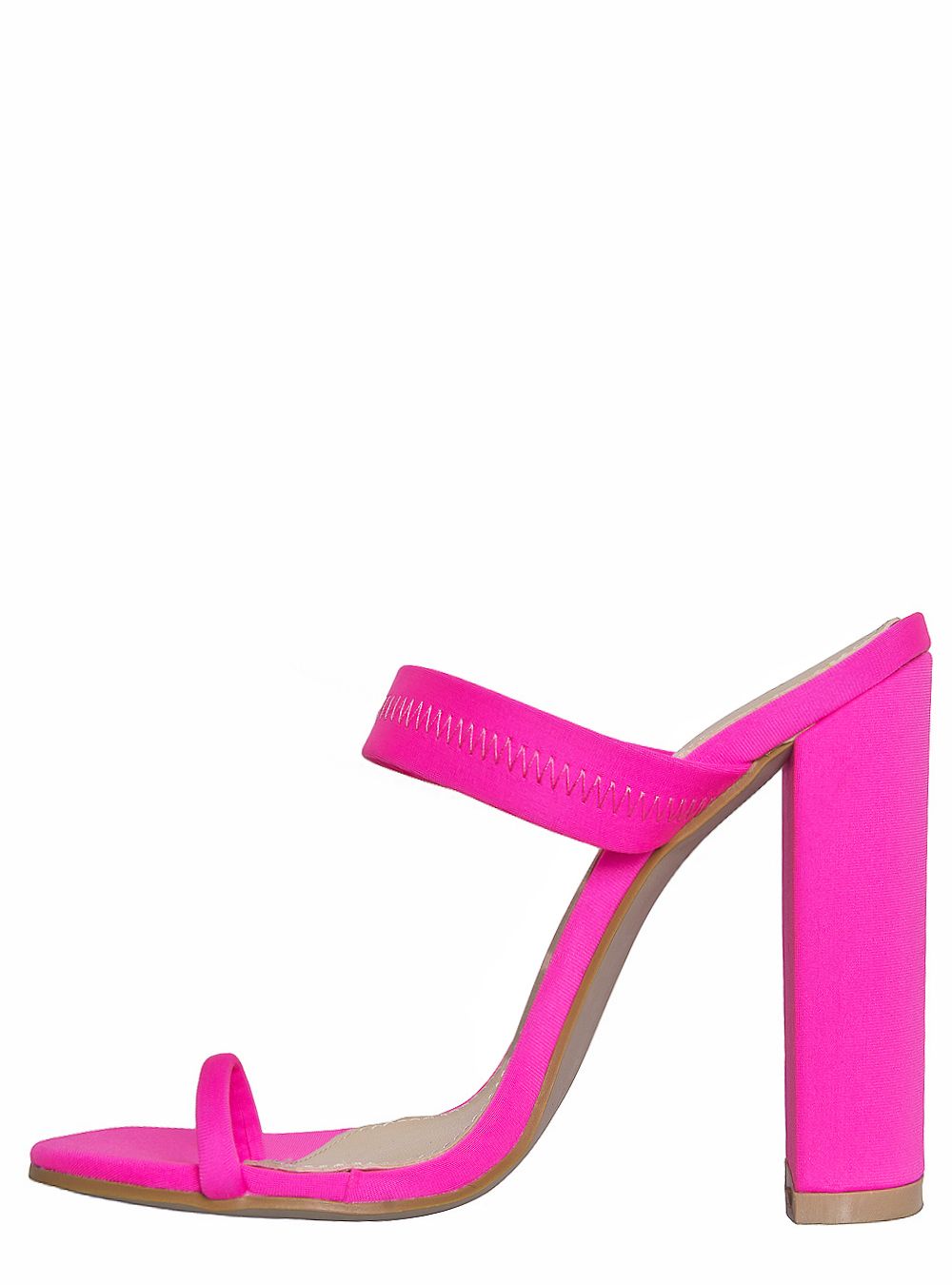 Hailee Neon Pink Lycra Toe Loop Mules