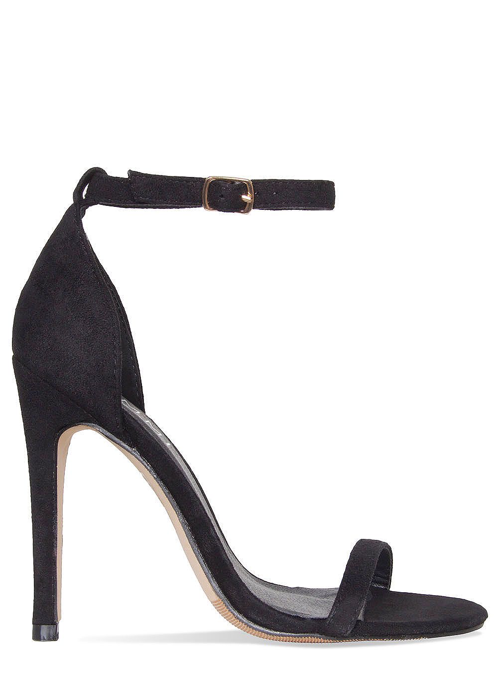 black suede barely there heels