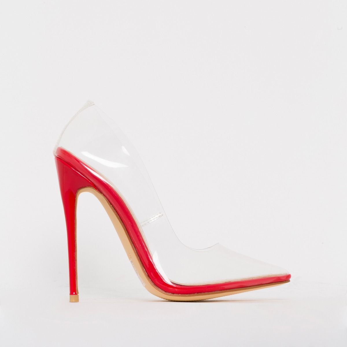 clear heel court shoes