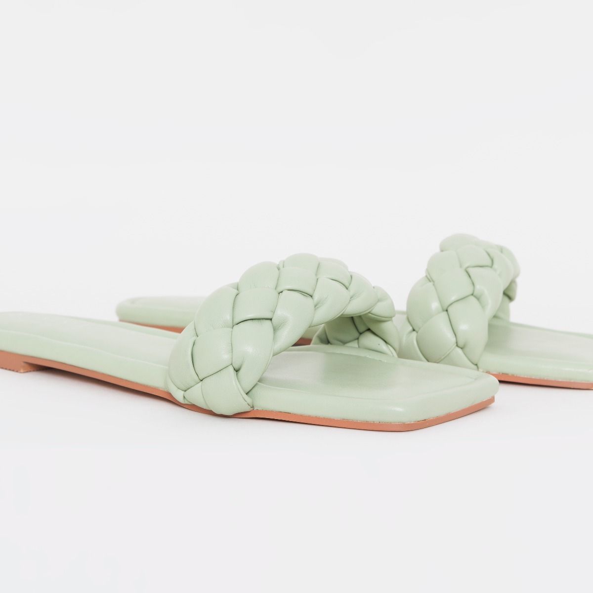 sage green flip flops