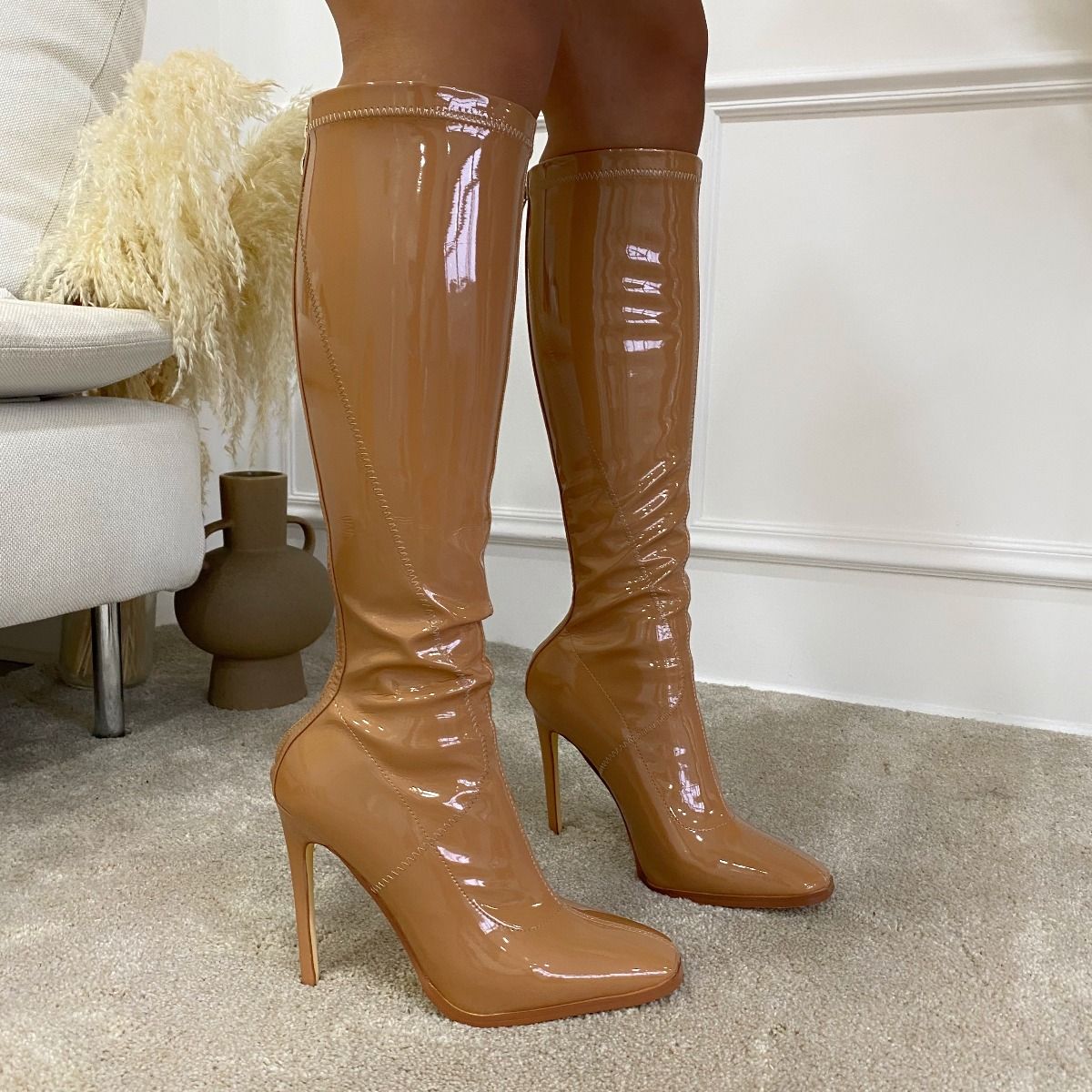 patent nude boots