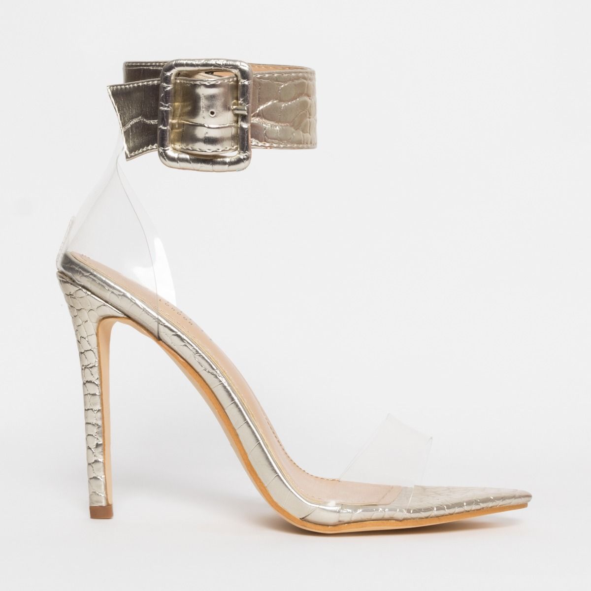 gold croc heels