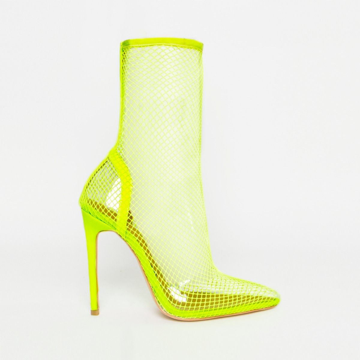 neon yellow and clear heels