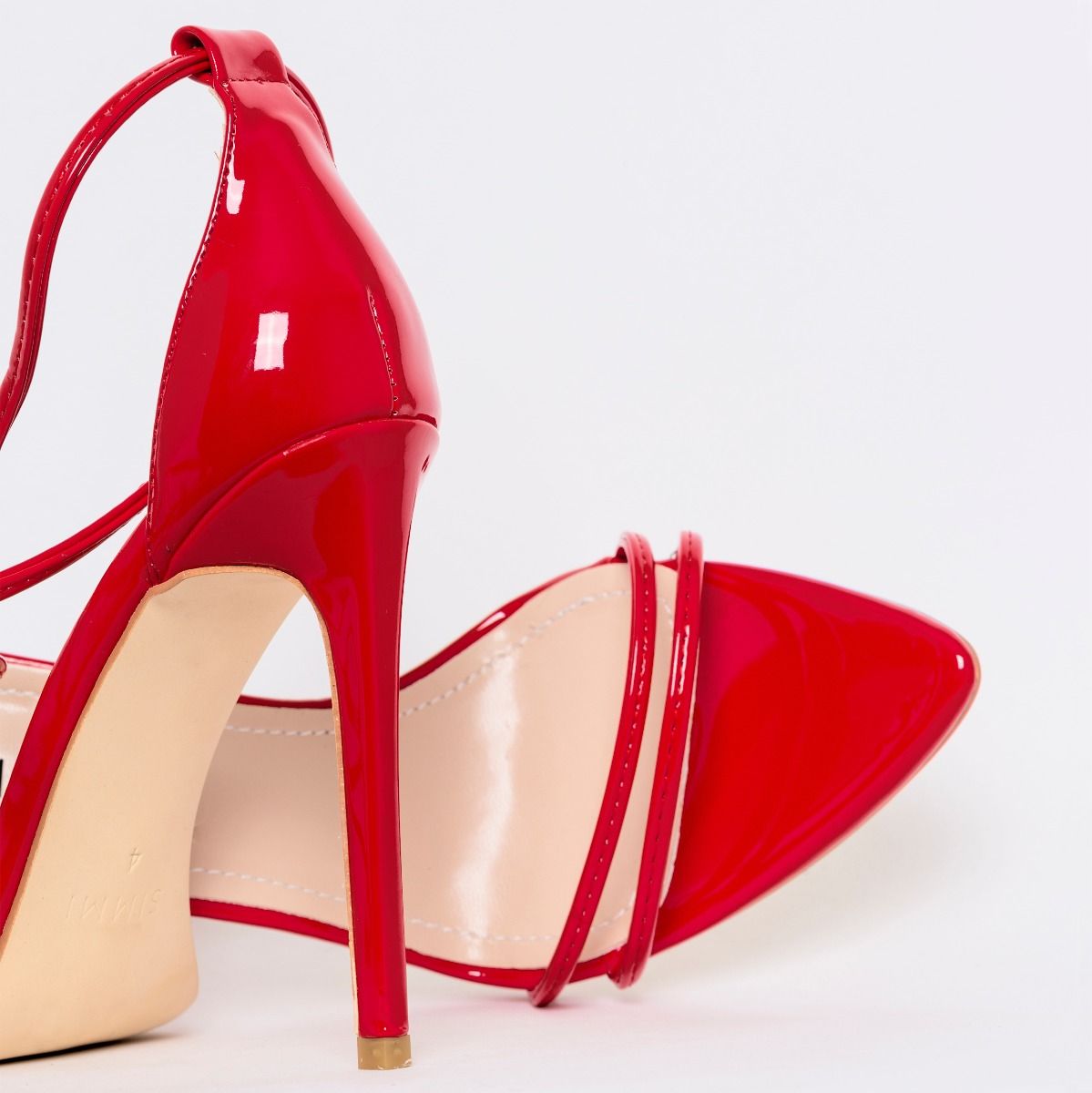 Alexia Red Patent Strappy Stiletto Heels