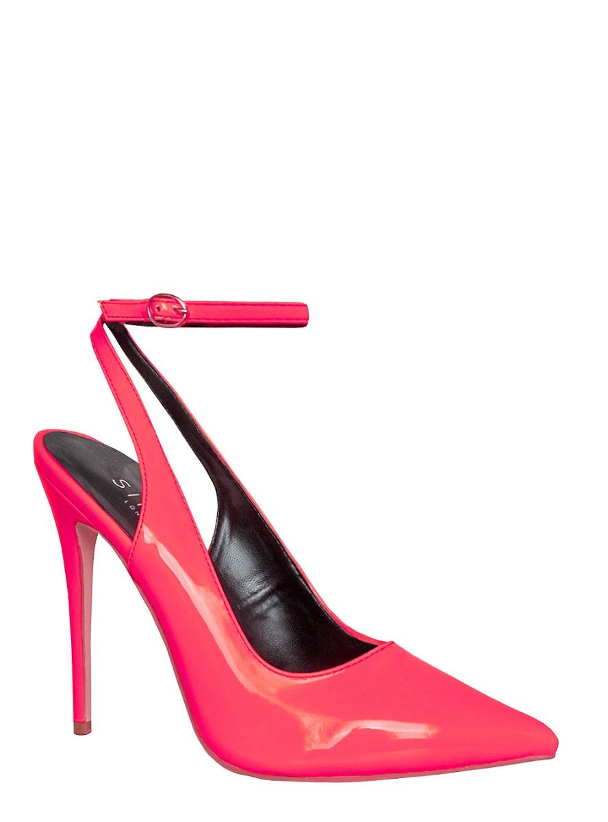 Stella Neon Pink Slingback Stiletto Court Heels