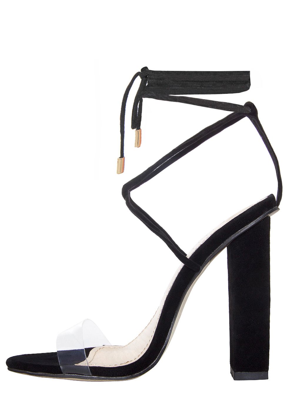 plain black strap heels