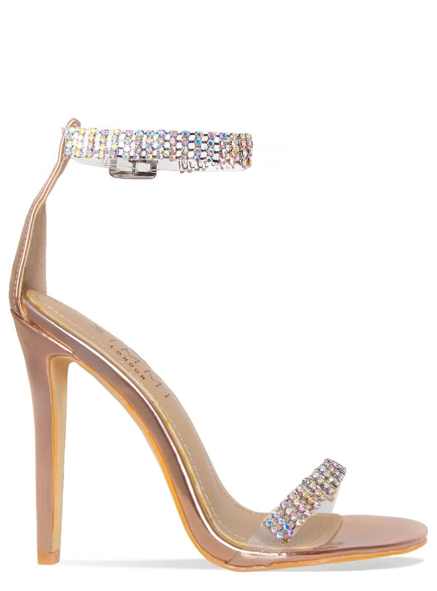 gold diamante heels