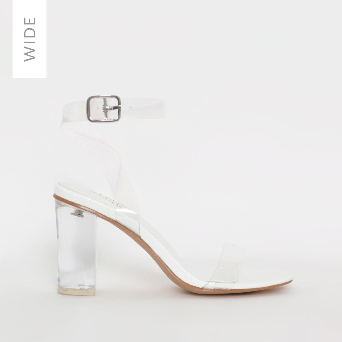 wide fit white heels