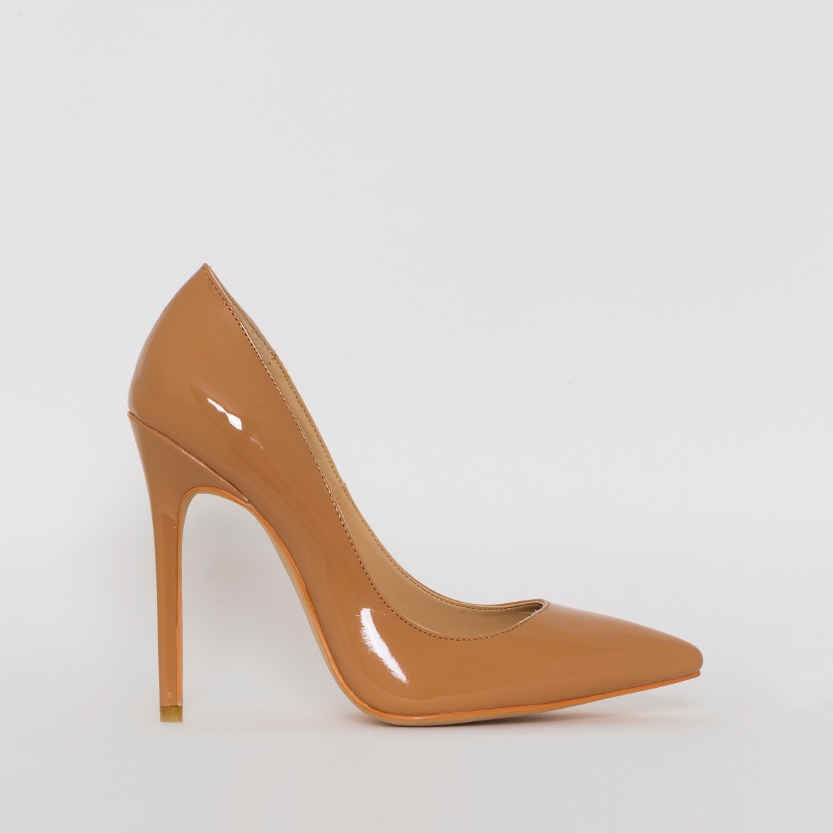 Mila Mid Nude Patent Stiletto Court Shoes