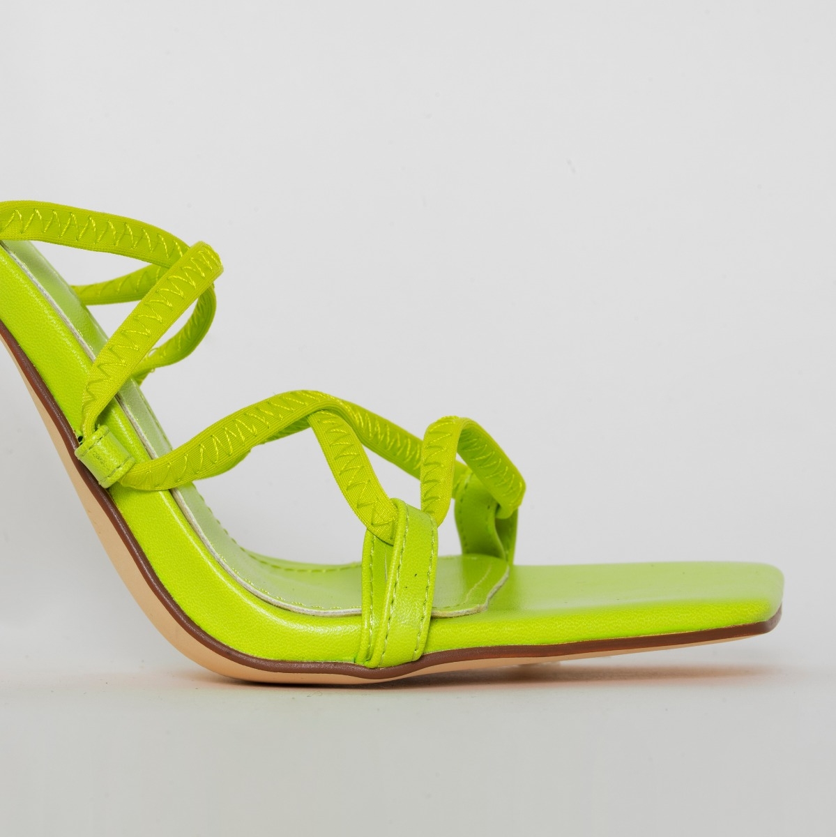 Clermont Twins Sis Neon Green Lace Up Stiletto Heels