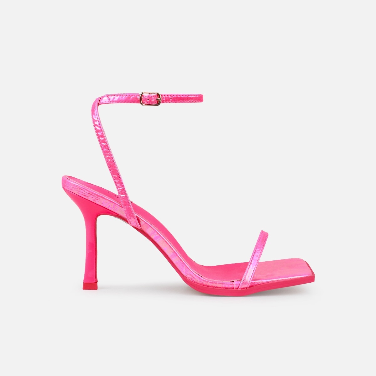 Aeros Pink Square Toe Strappy Stiletto Mid Heels | SIMMI London