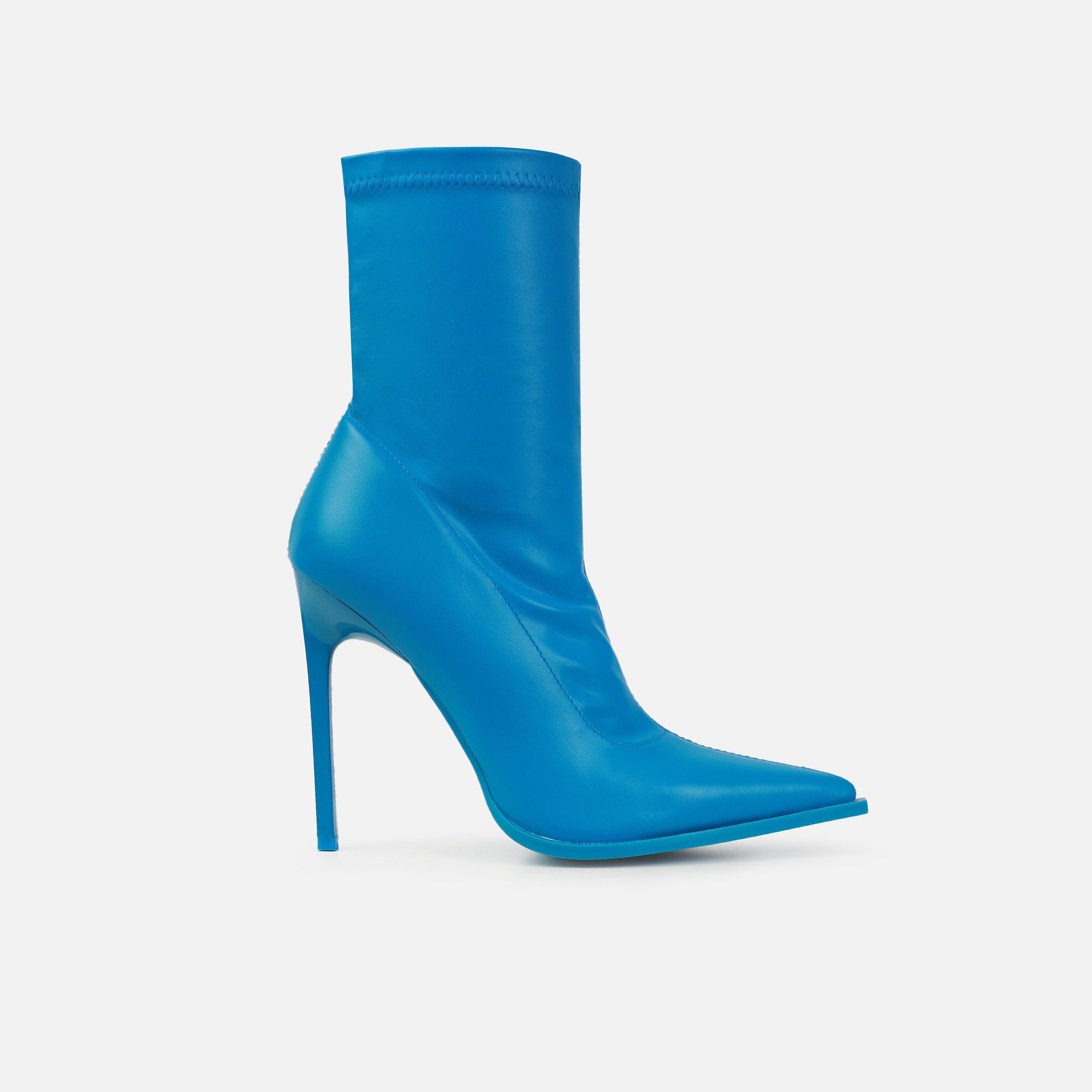 Bia Blue Pointed Toe Stiletto Ankle Boots | SIMMI London