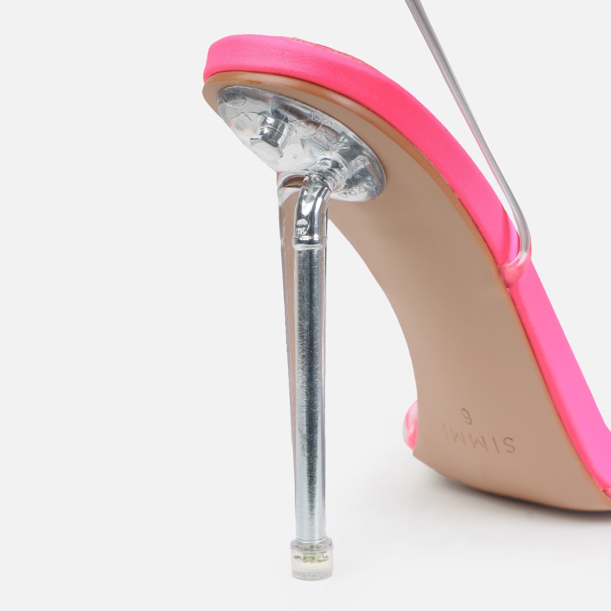 Amina Muaddi Julia Neon Crystal-Spike Clear Sandals | Neiman Marcus