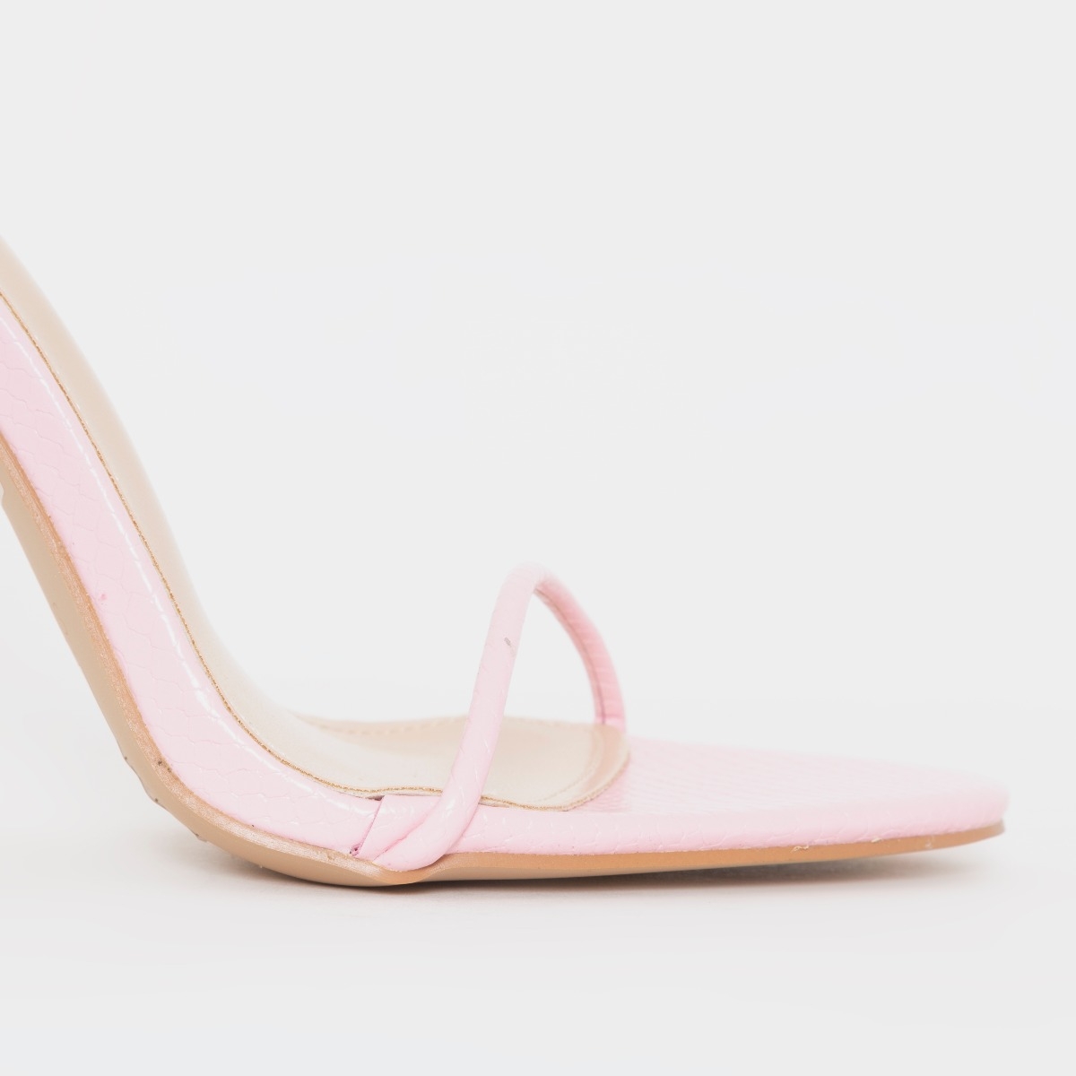 Shruti Pink Faux Snake Print Lace Up Stiletto Heels | SIMMI London