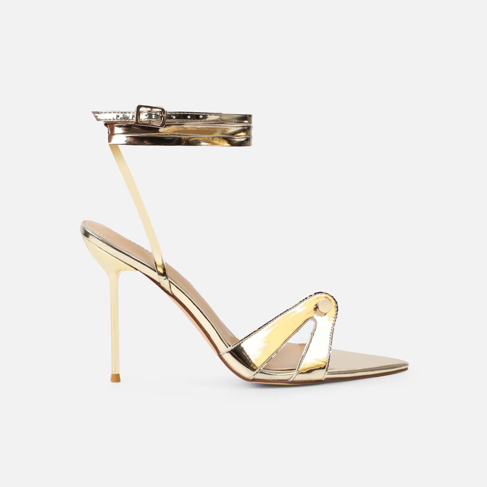 Ebby Gold Mirror Stiletto Heels | SIMMI London
