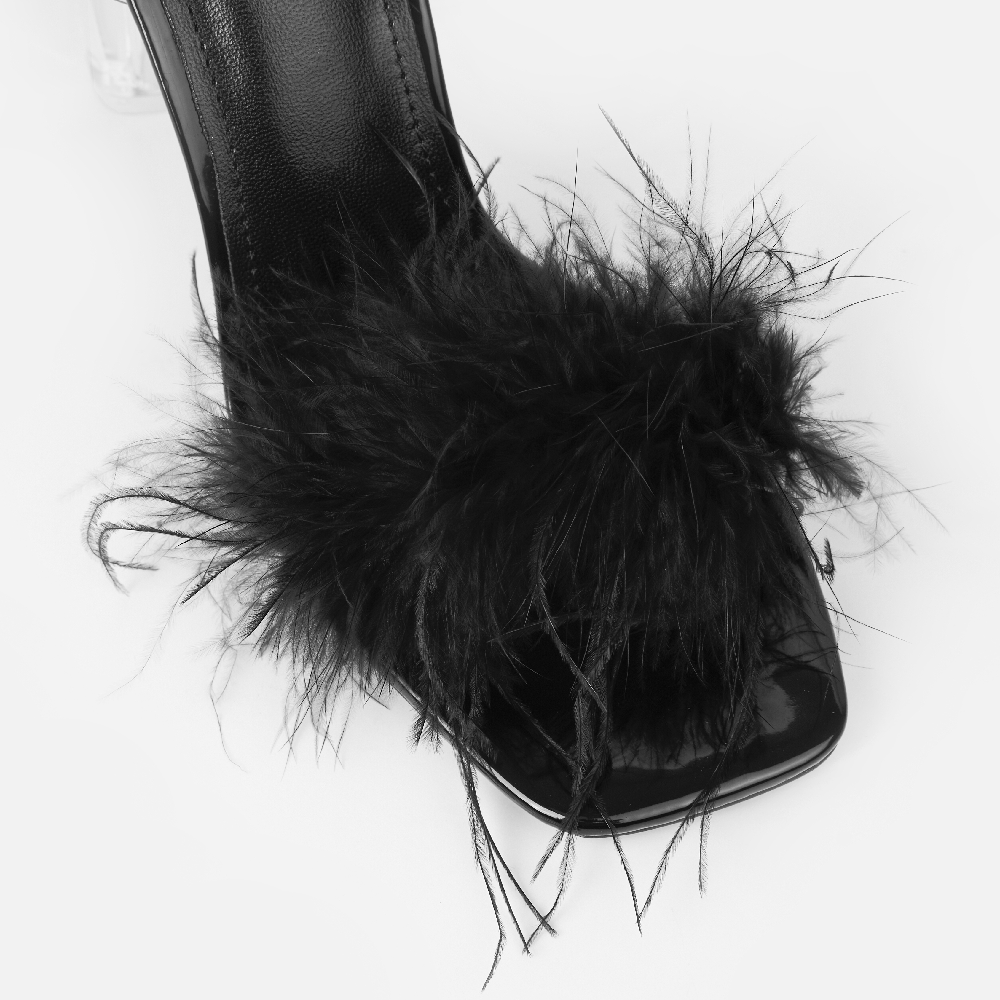 Amazon.com | Allegra K Women's Faux Fur Stiletto Heel Black Lace Up Heels  Sandals 6 M US | Heeled Sandals