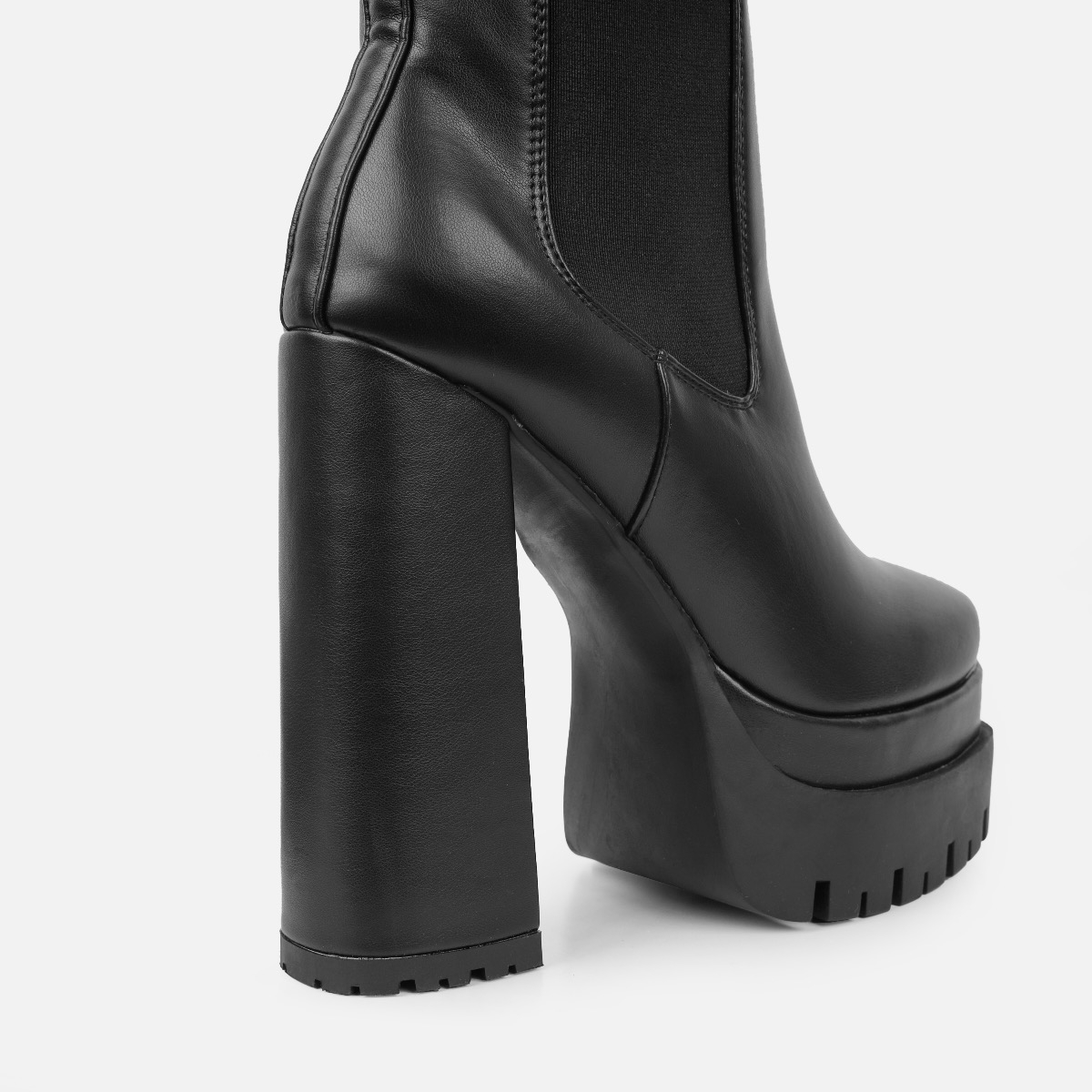 Buy VOMIRA Punk Platform Boots for Women Chunky High Heel Elastic Ankle  Boots Black Block Heel Party Boots, 4black Pu, 10 at Amazon.in