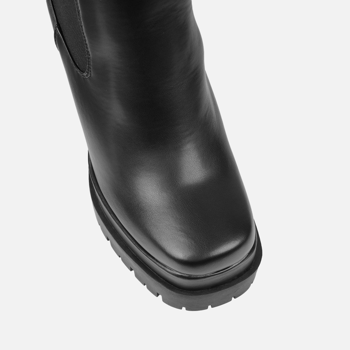 Reiss Black Chunky Chelsea Platform Block Heel Ankle Boots | SIMMI London