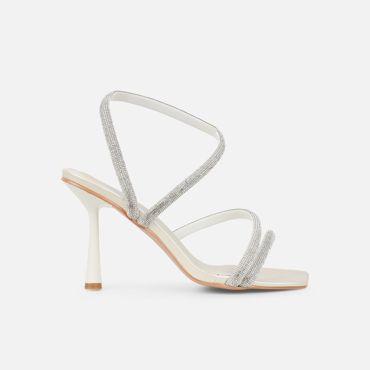 Maella White Pearl Diamante Heeled Sandals | SIMMI London